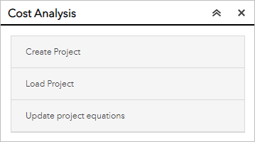 Cost Analysis window options